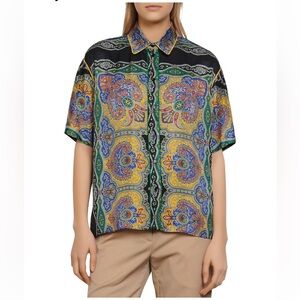 SANDRO‎ PARIS Colorful Print Multicolored Lightweight Shirt Resort Office Medium